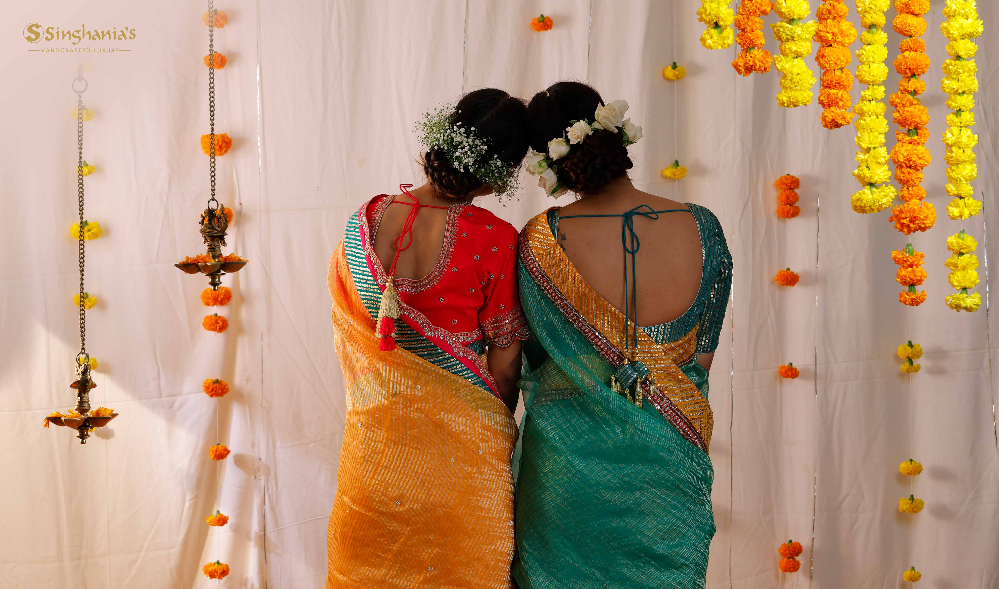 Two-Toned Blouse In Raw Silk With Plunging Neckline  Fashionable saree  blouse designs, Saree blouse designs latest, Unique blouse designs