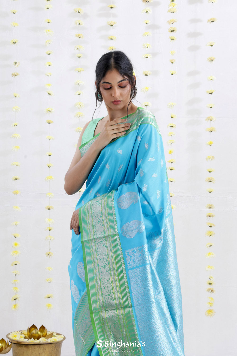 Jharna Blue Venkatagiri Saree