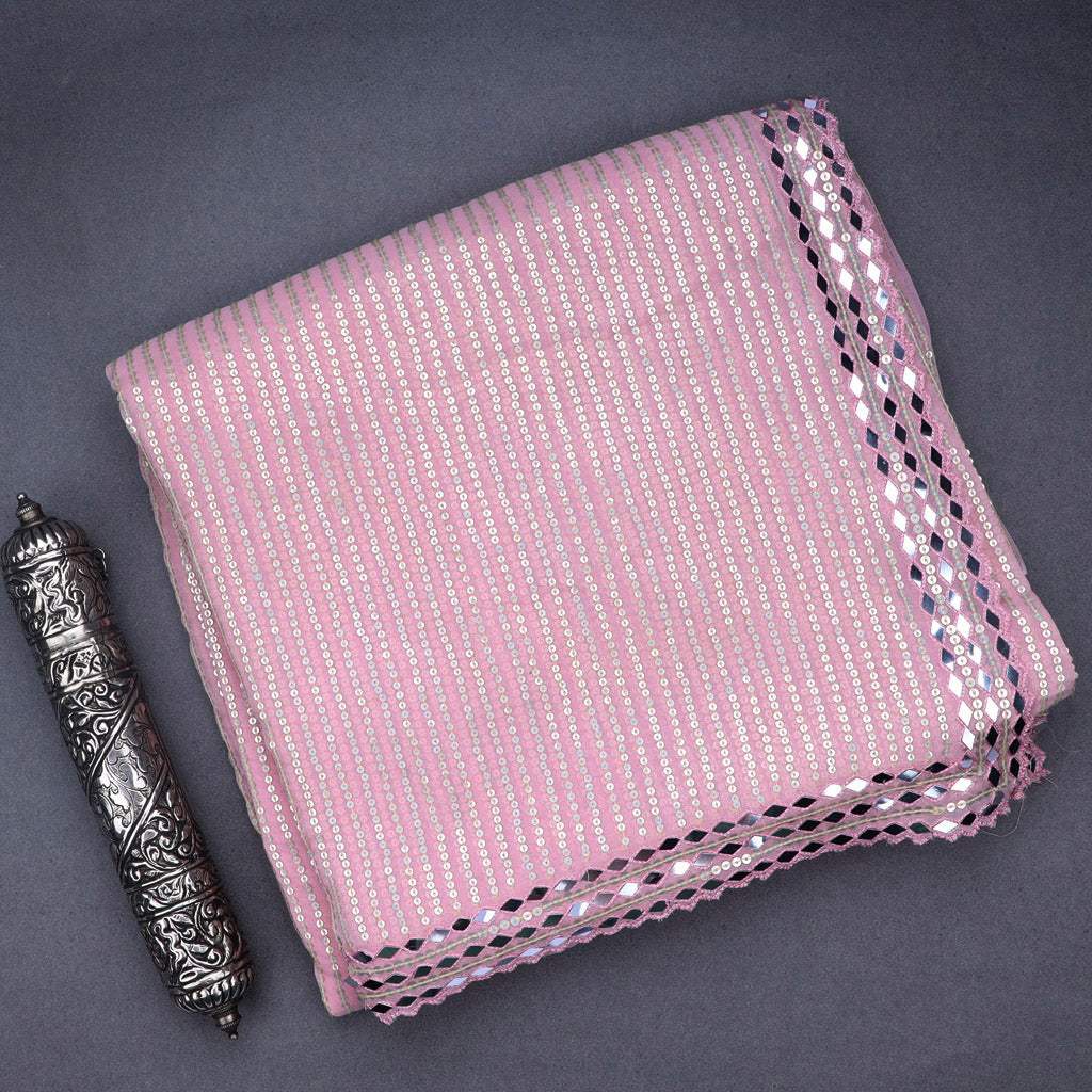 light pink sequin saree