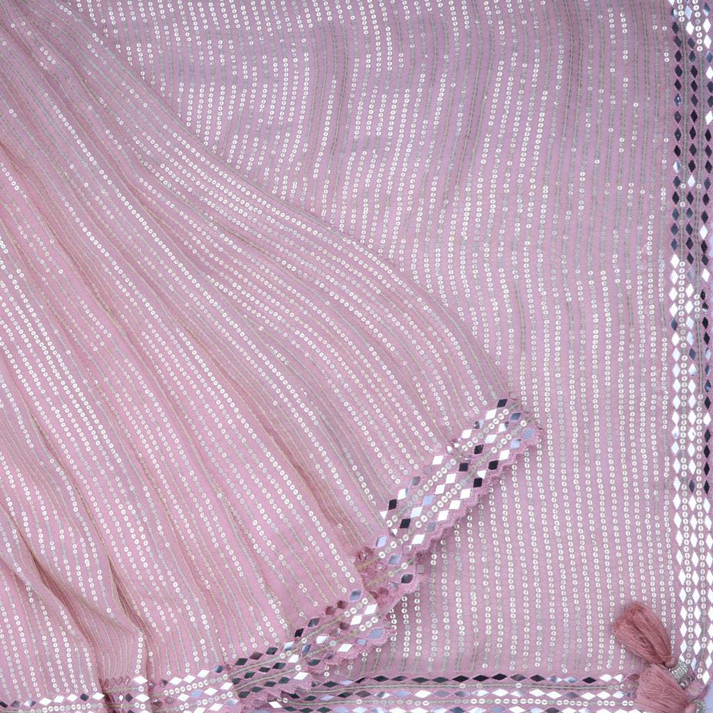 pink sequin saree