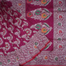 Dark Magenta Pink Banarasi Silk Handloom Saree With Floral Pattern - Singhania's