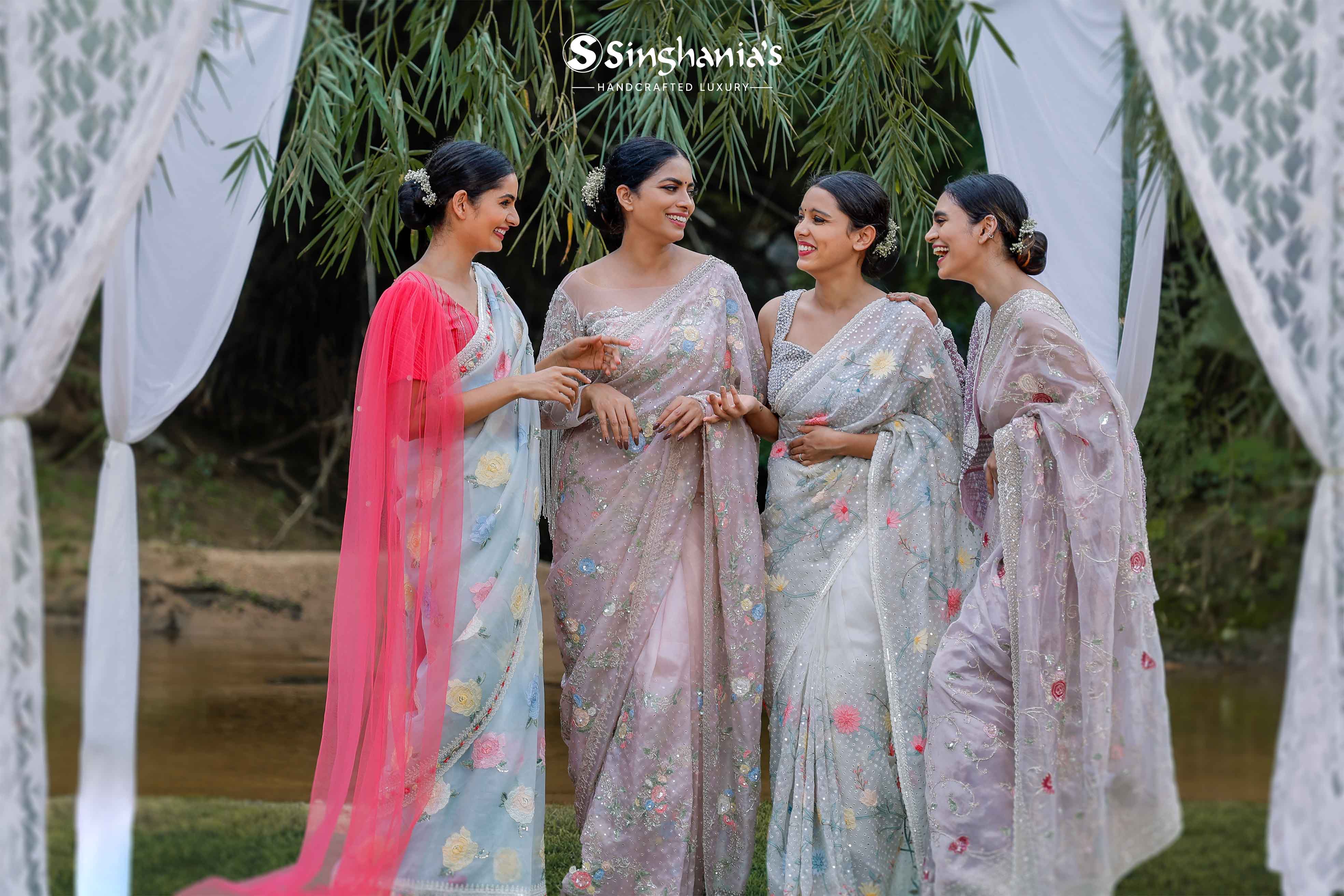 HOW TO STYLE ORGANZA SAREE FOR A SUMMER WEDDING