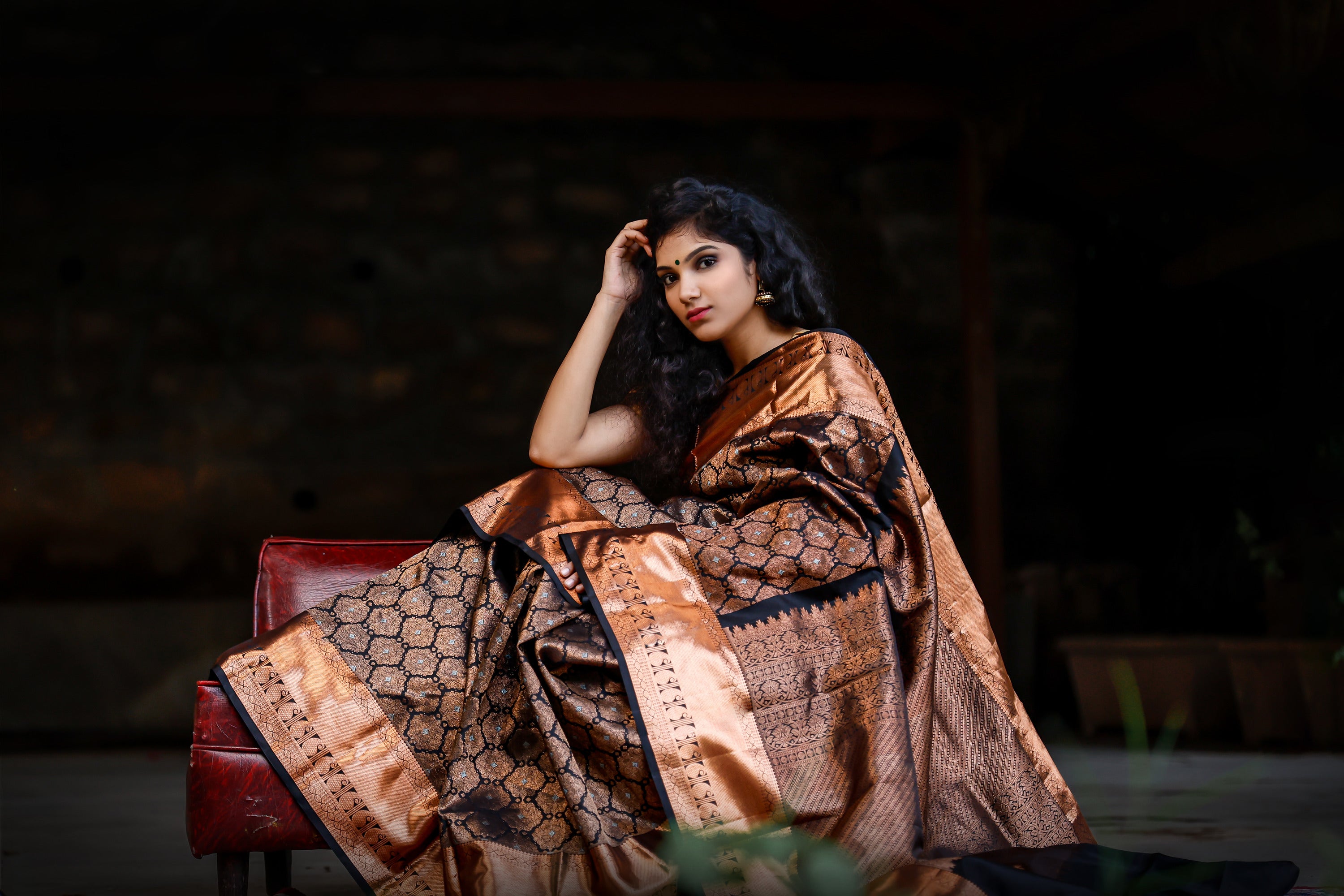 Indian Traditional Beautiful Young Girl Saree Posing Outdoors Stock Photo  by ©DipakShelare 370966664
