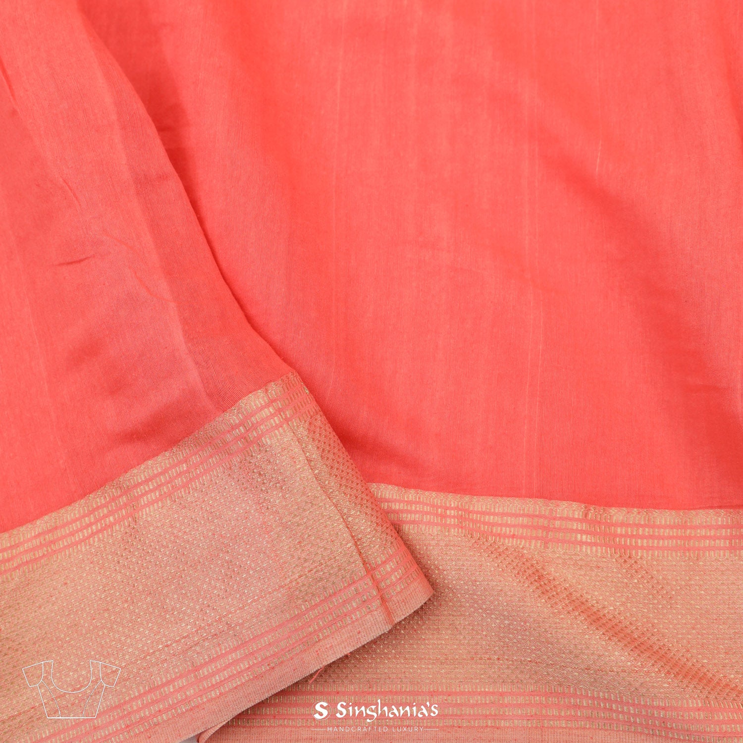 Prismatic Red Linen Saree With Floral Buttis