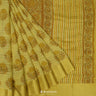 Real Gold Yellow Printed Chiffon Saree With Floral Pattern