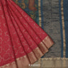 Cheerful Red Moonga Silk Saree With Mukaish Work