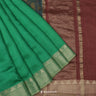 Emerald Green Moonga Silk Saree With Printed Pallu