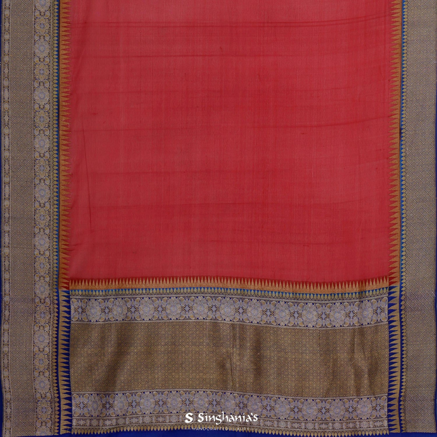 Traditional Maroon Georgette Saree With Banarasi Weaving