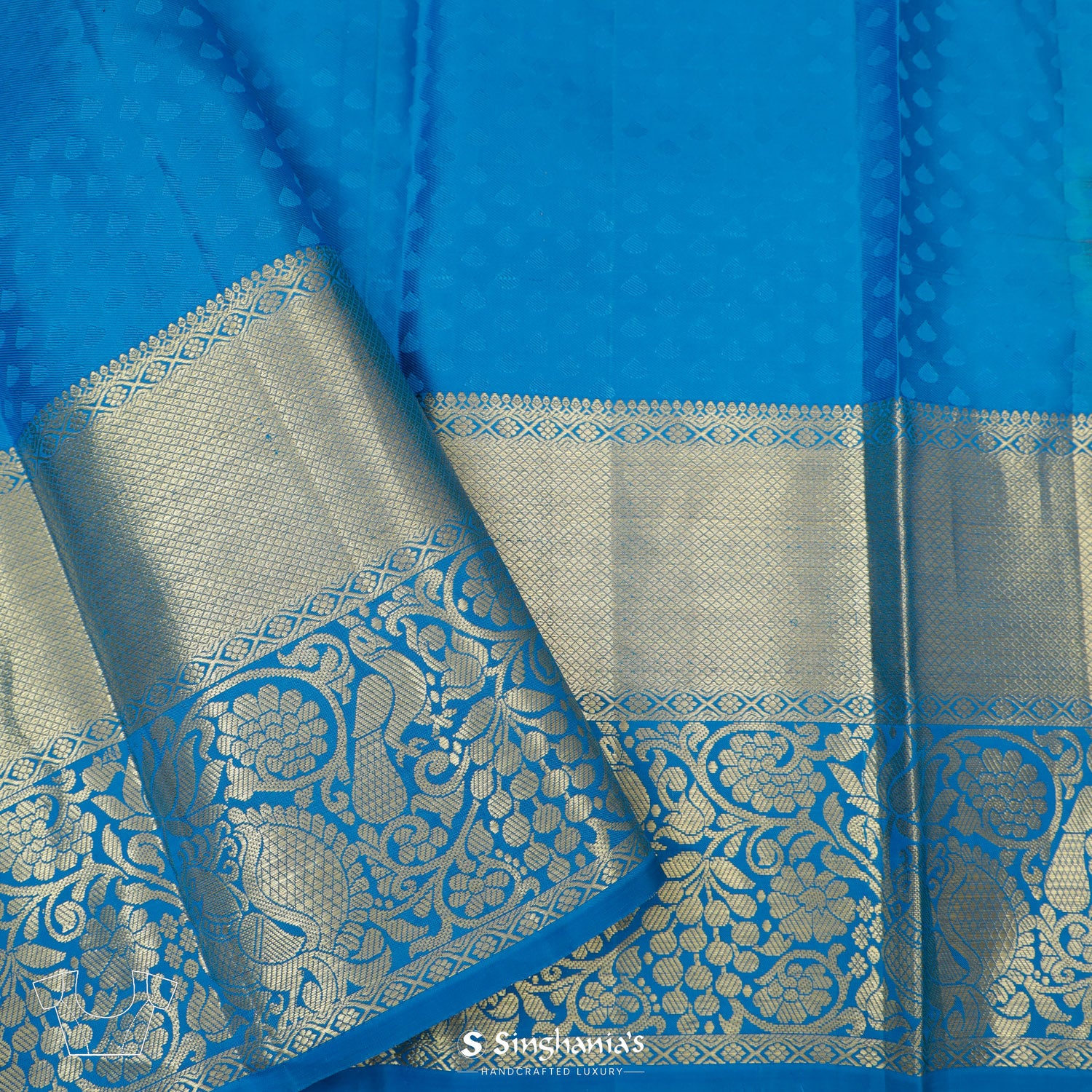 Dandelion Yellow Kanchi Saree With Floral Jaal Pattern