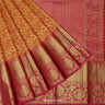 Tangerine Orange Kanchi Saree With Contrast Border