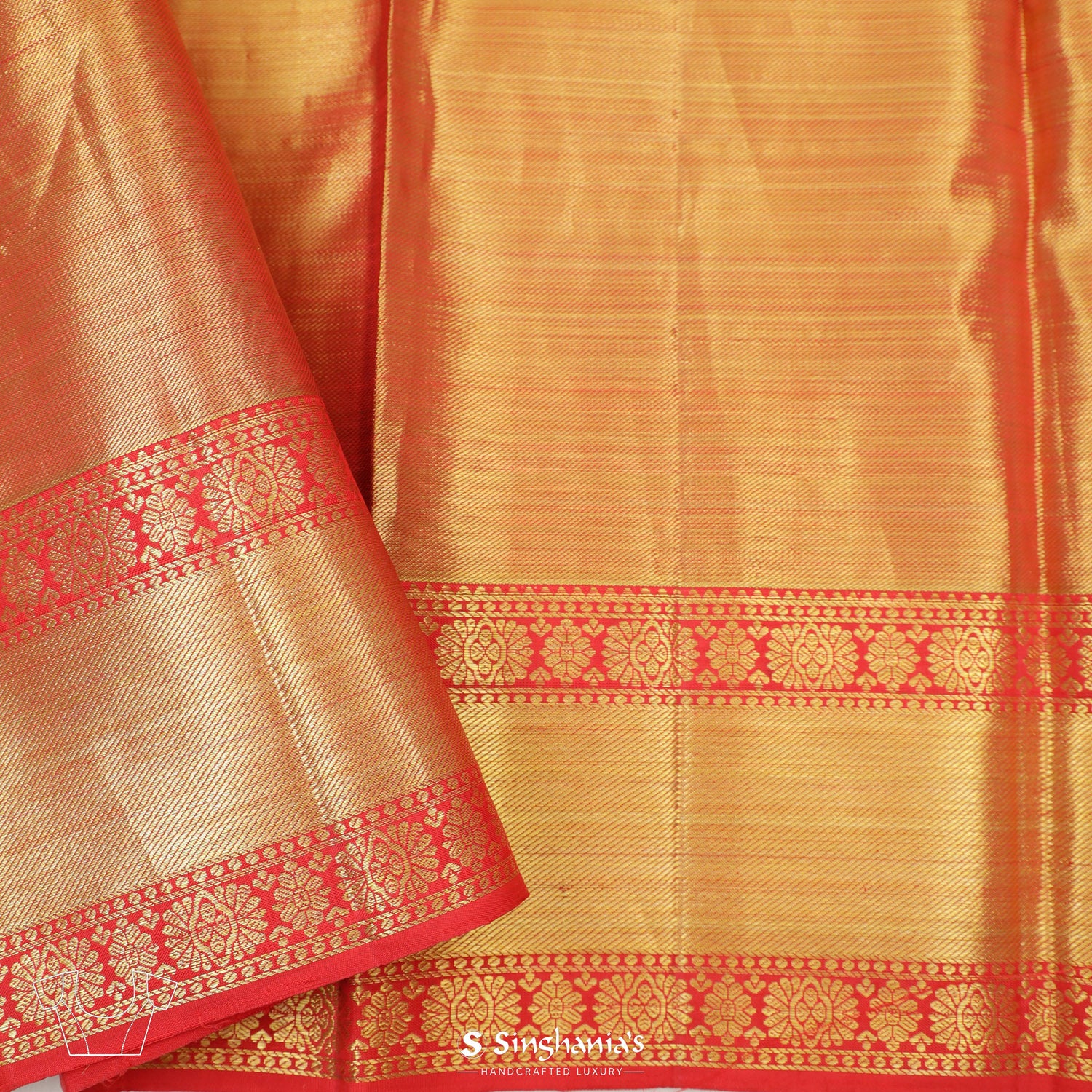 Beige Kanchi Saree With Meenakari Floral Butti Pattern