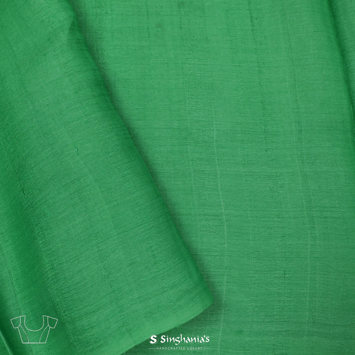 Emerald Green Printed Tussar Saree With Floral Pattern