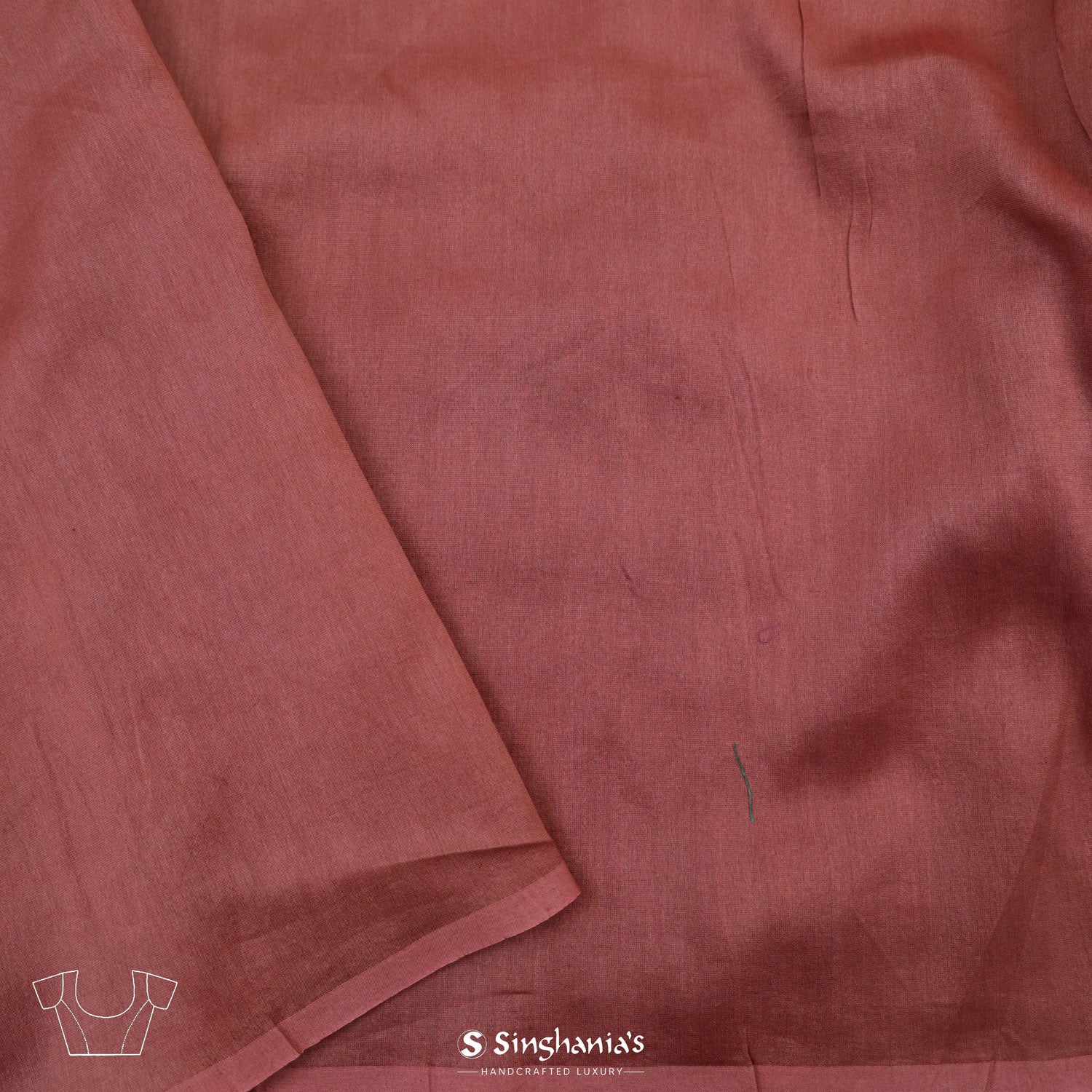 Light Crimson Matka Silk Saree With Thread Embroidery