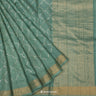 Dark Sea Green Tussar Saree With Mukaish Work