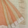 Apricot Orange Organza Saree With Zari Butti Embroidery