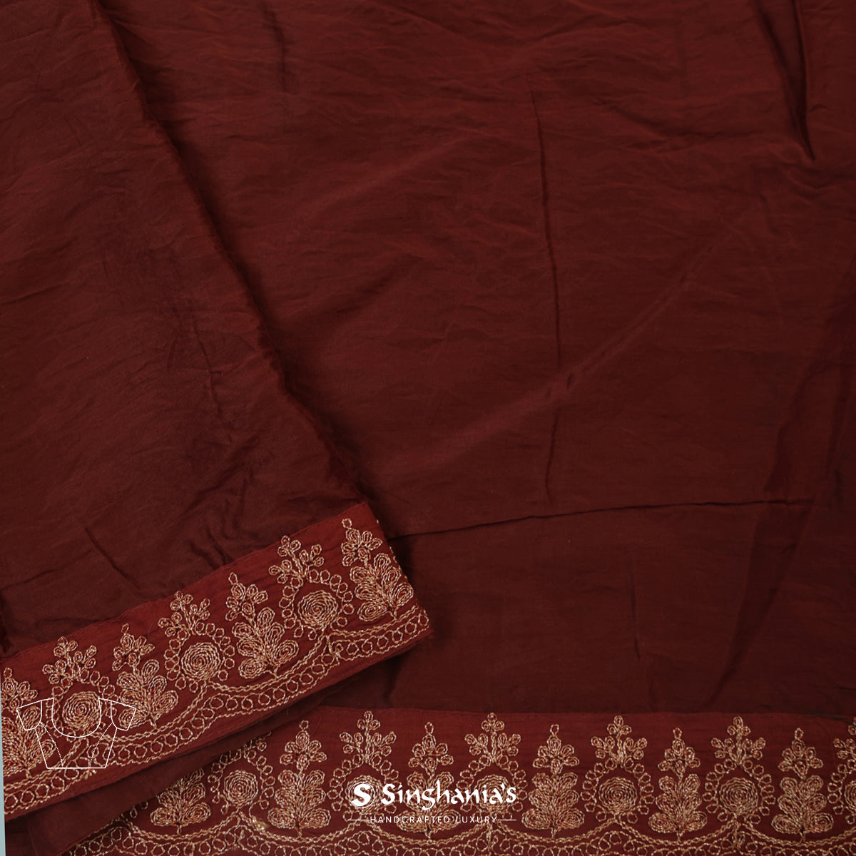 Brown Coffee Organza Saree With Printed Abstract Pattern