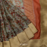 Laurel Green Printed Maheshwari Saree With Flora-Fauna Motifs