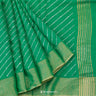 Jade Green Linen Saree With Floral Print