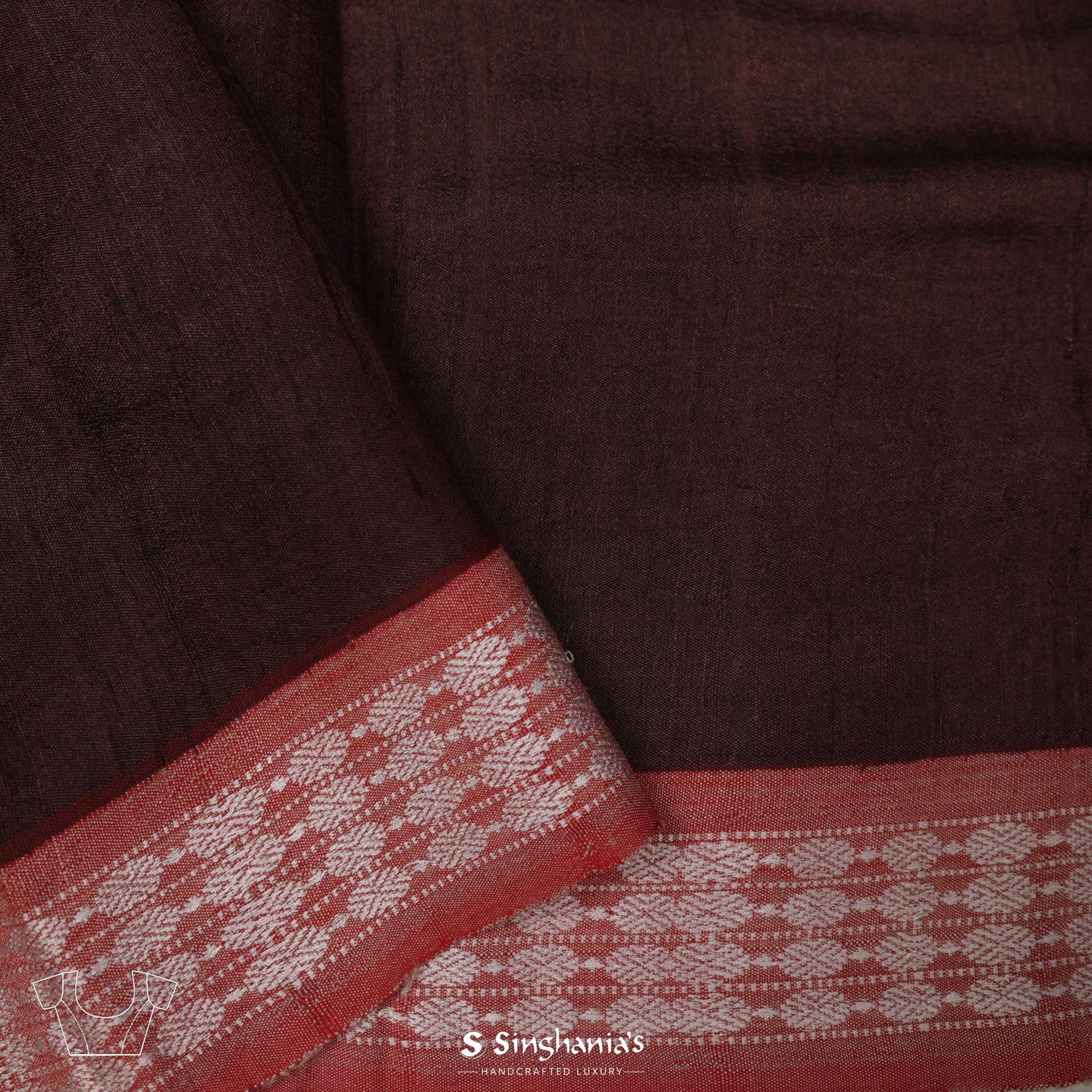 Brown Stone Tussar Silk Saree With Printed Floral Pattern