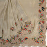 Parchment White Silk Saree With Hand Embroidery