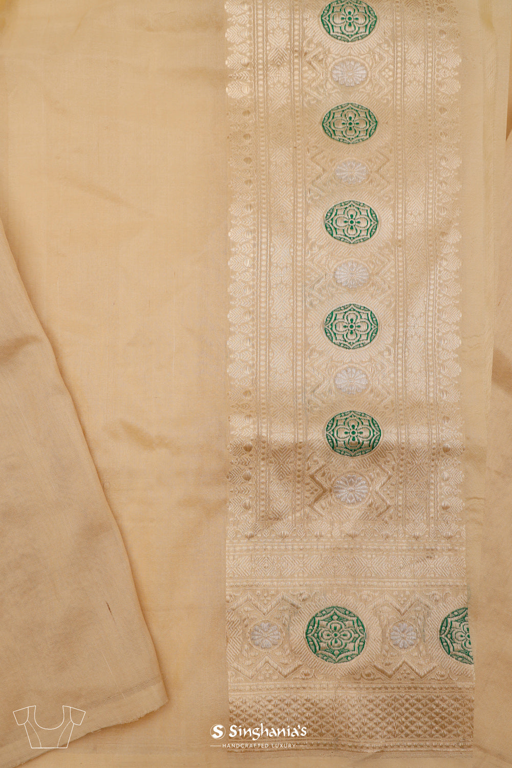 Pastel Green Banarasi Silk Saree With Detailed Floral Weaving