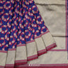 Visa Blue Banarasi Saree With Floral Zari Weaving