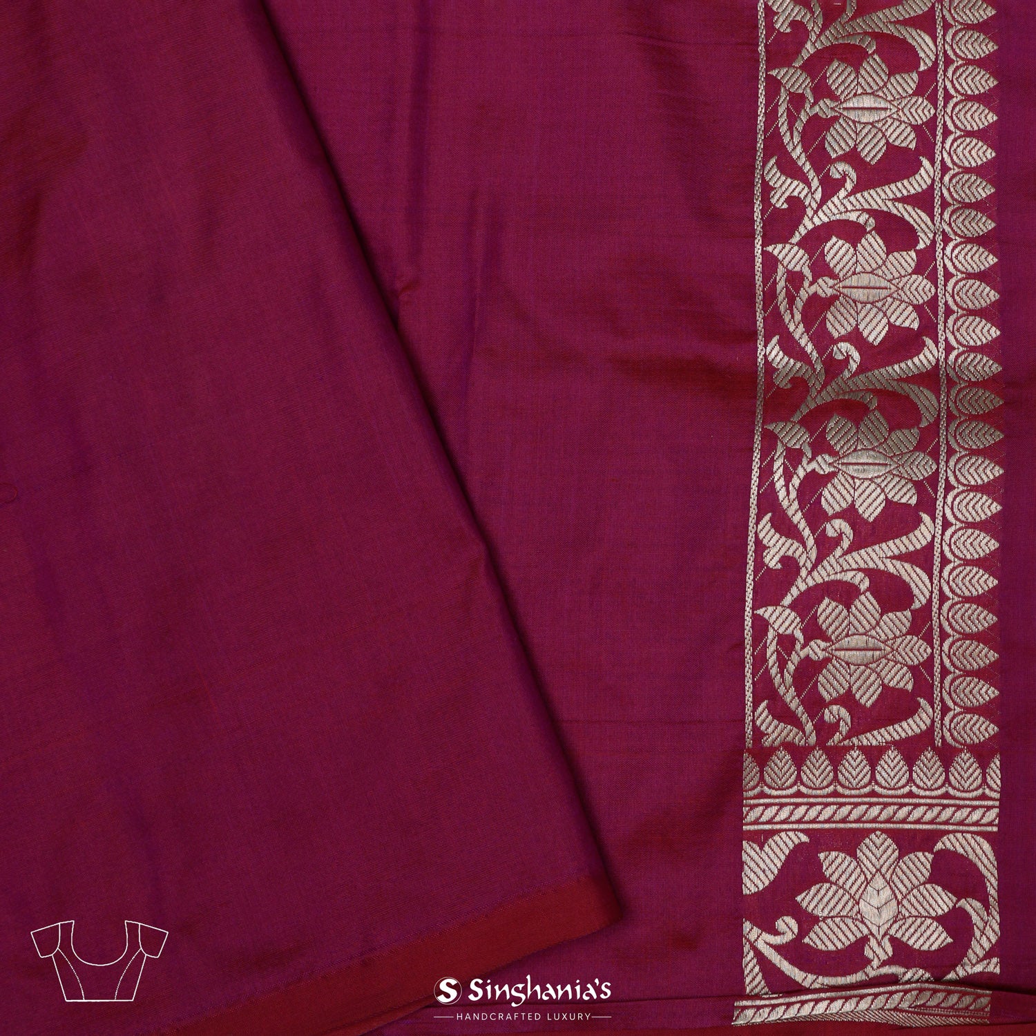 Steel Pink Silk Saree With Floral Butti Weaving