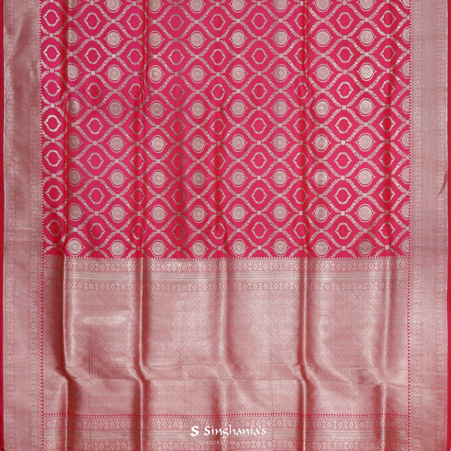 Steel Pink Organza Saree With Banarasi Weaving