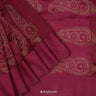 Rouge Pink Printed Chanderi Saree With Paisley Pattern