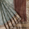 Laurel Green Printed Maheshwari Saree With Abstract Pattern