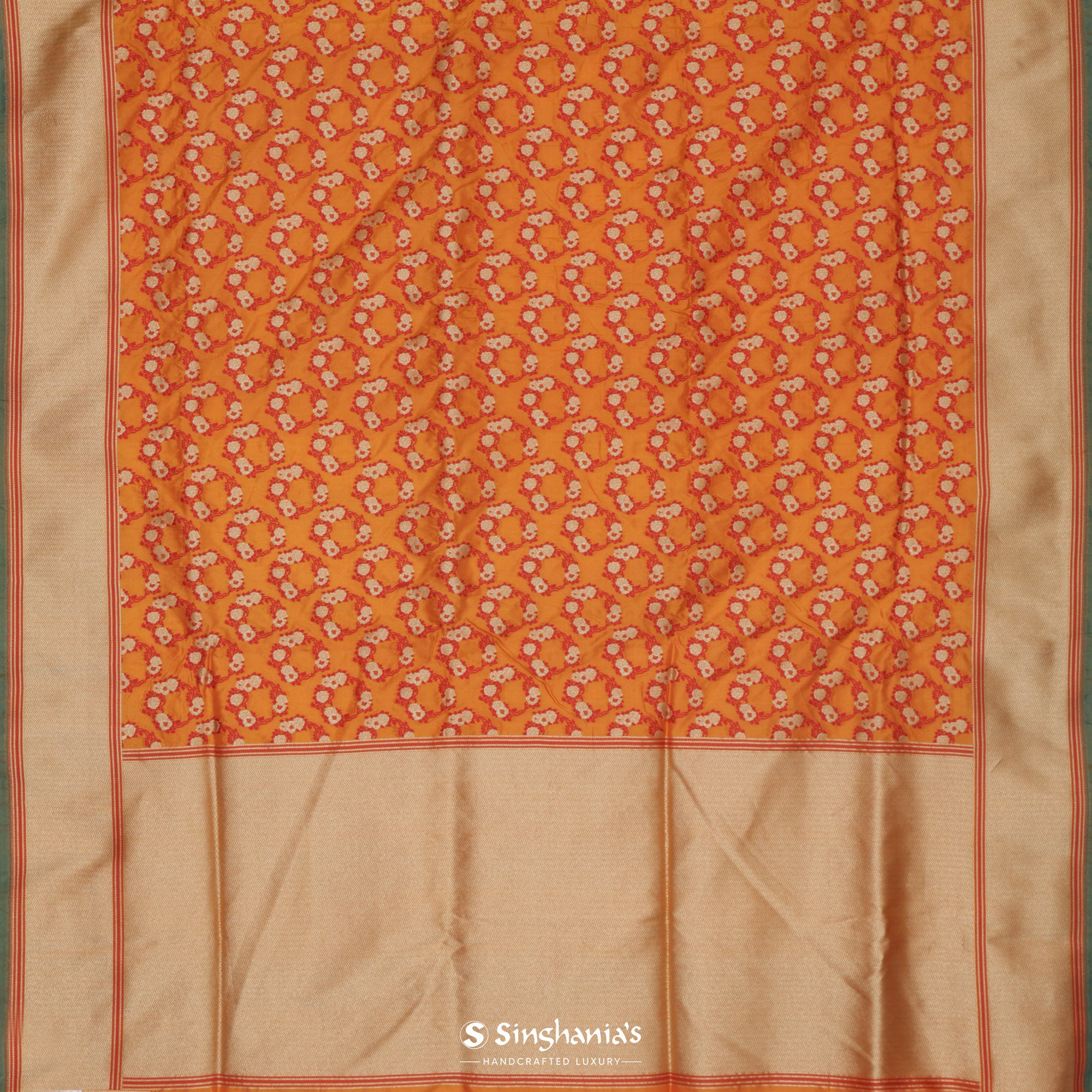 Dahlia Yellow Silk Saree With Banarasi Weaving