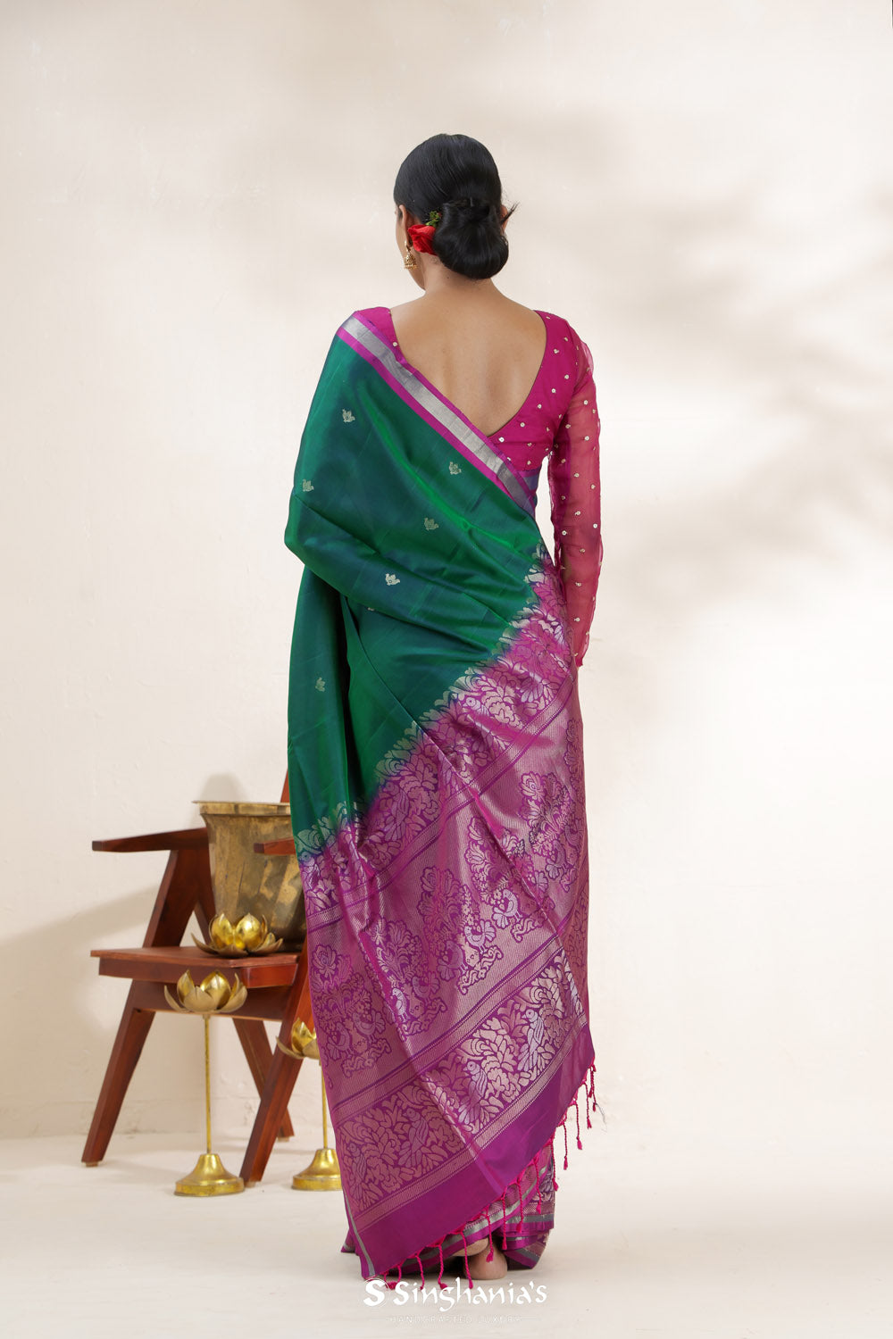 Bright Pink Soft Silk Saree