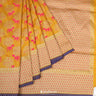 Deep Golden Yellow Banarasi Saree With Meenakari Floral Weaving