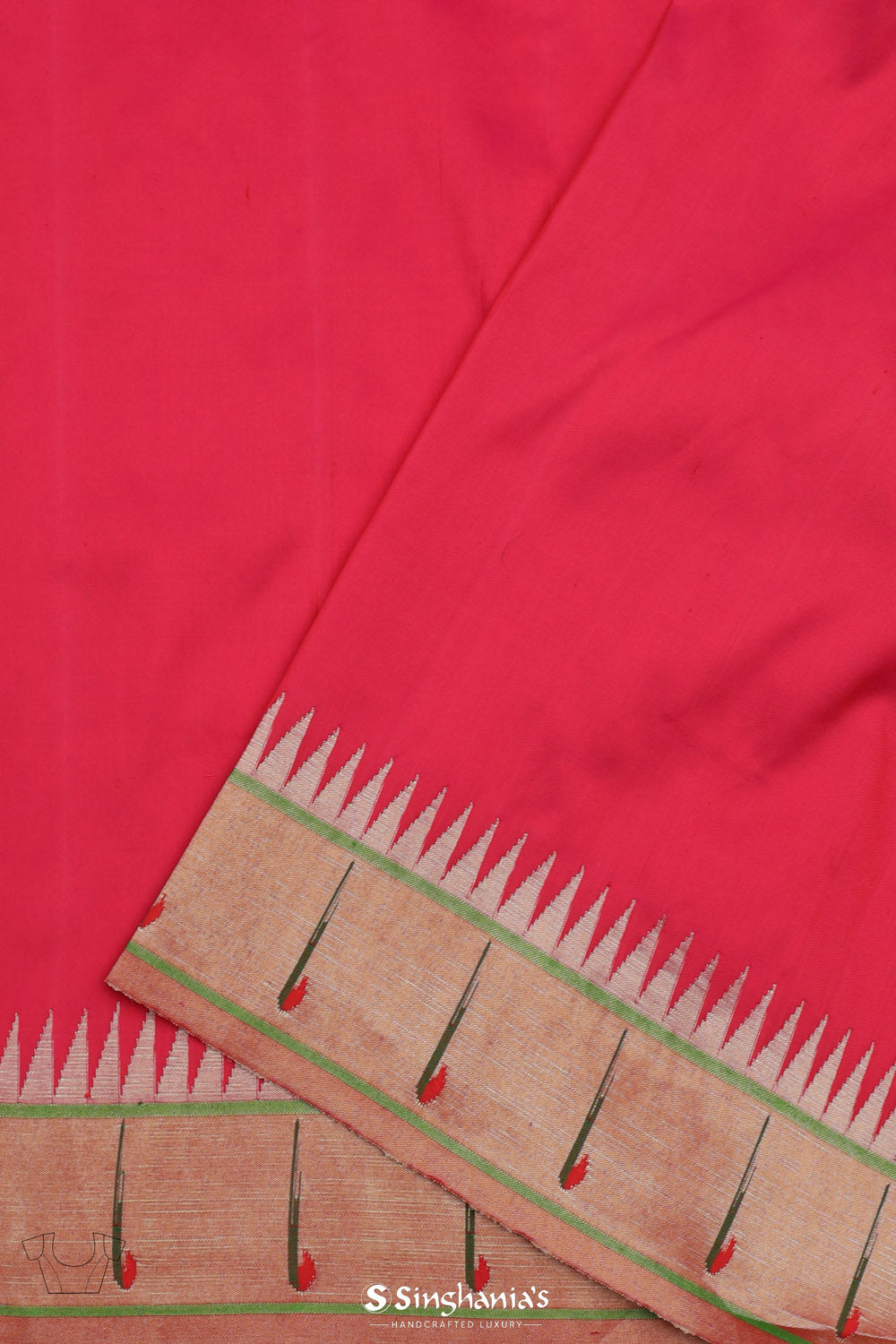 Desire Red Paithani Handloom Silk Saree