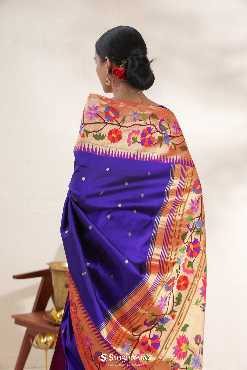 Royal Blue Paithani Handloom Silk Saree