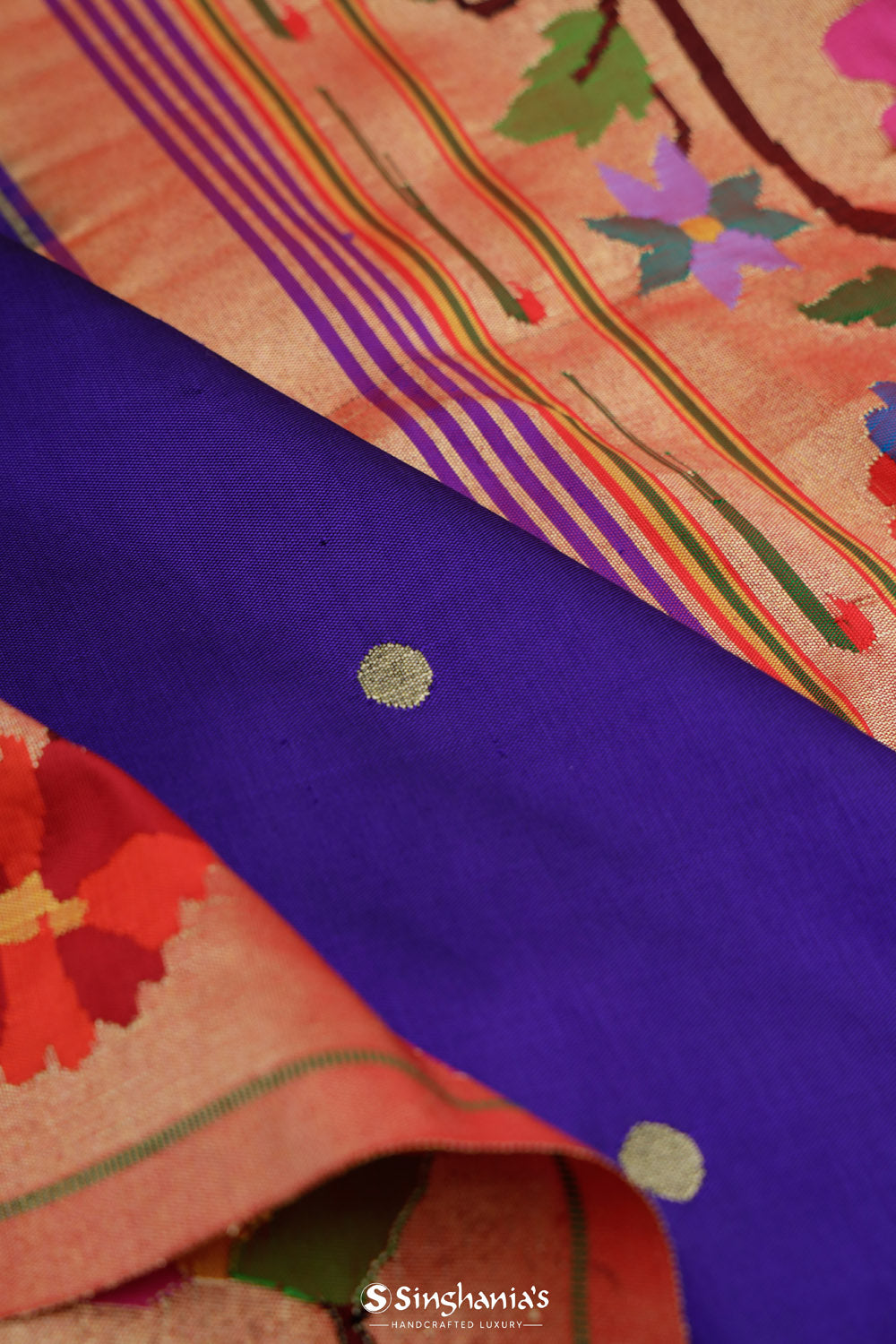 Royal Blue Paithani Handloom Silk Saree