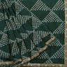 Phthalo Green Printed Silk Saree With Bandhani Pattern