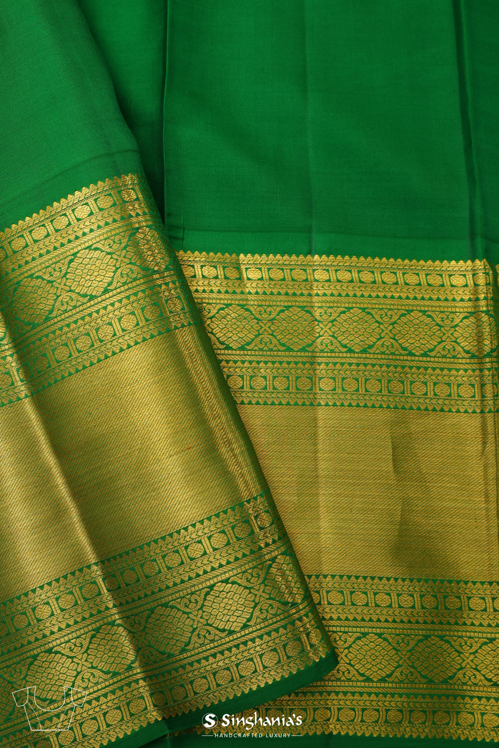 Golden Yellow Kanjivaram Silk Saree With Floral Jaal Work