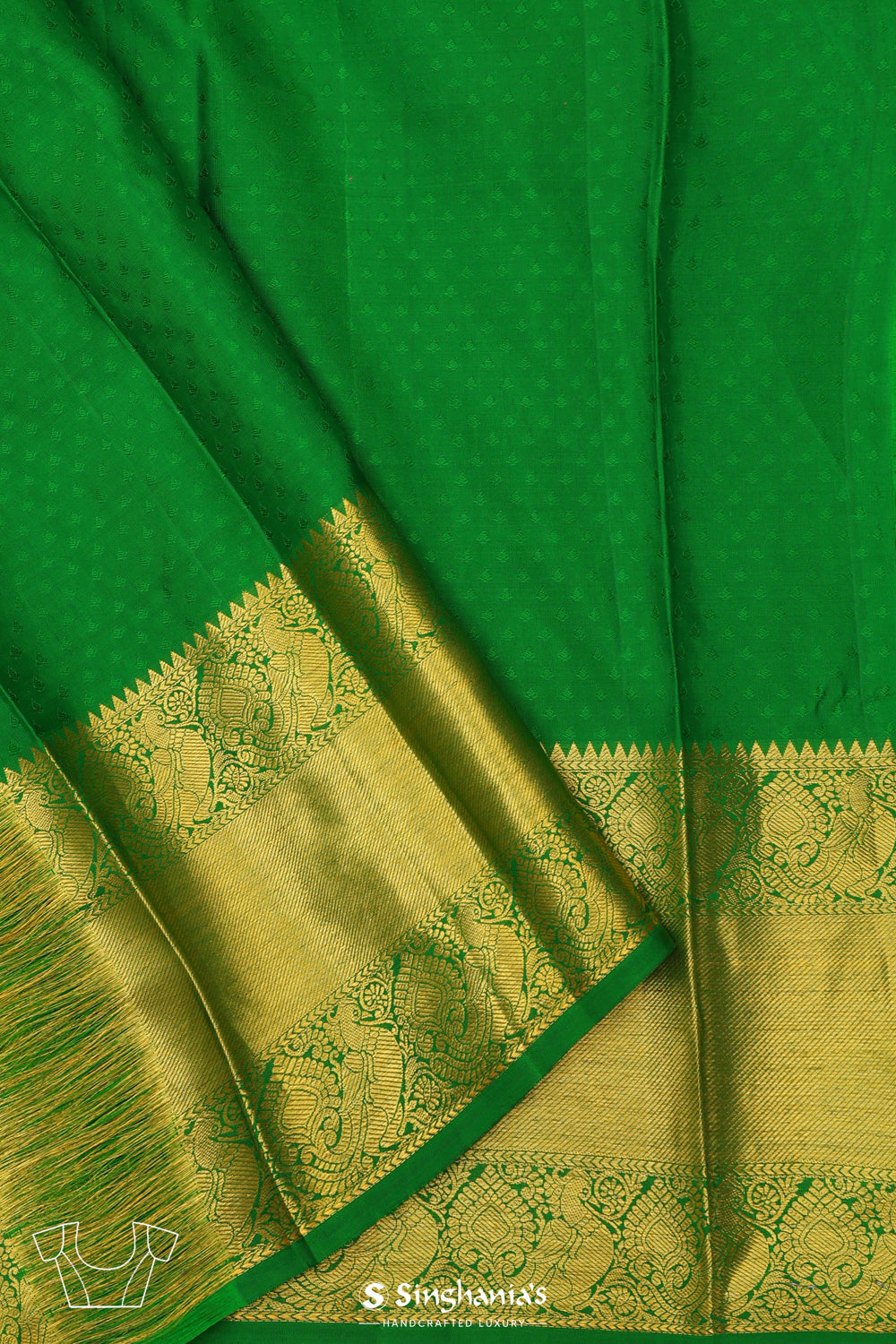 Bright Yellow Jaali Kanjivaram Silk Saree