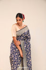 Admiral Blue Chiniya Banarasi Silk Saree