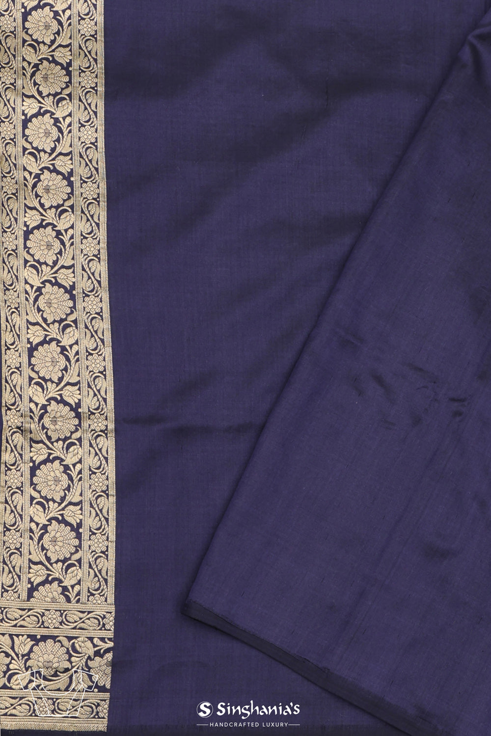 Admiral Blue Chiniya Banarasi Silk Saree