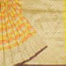 Corn Yellow Banarasi Silk Saree With Meenakari Floral Pattern