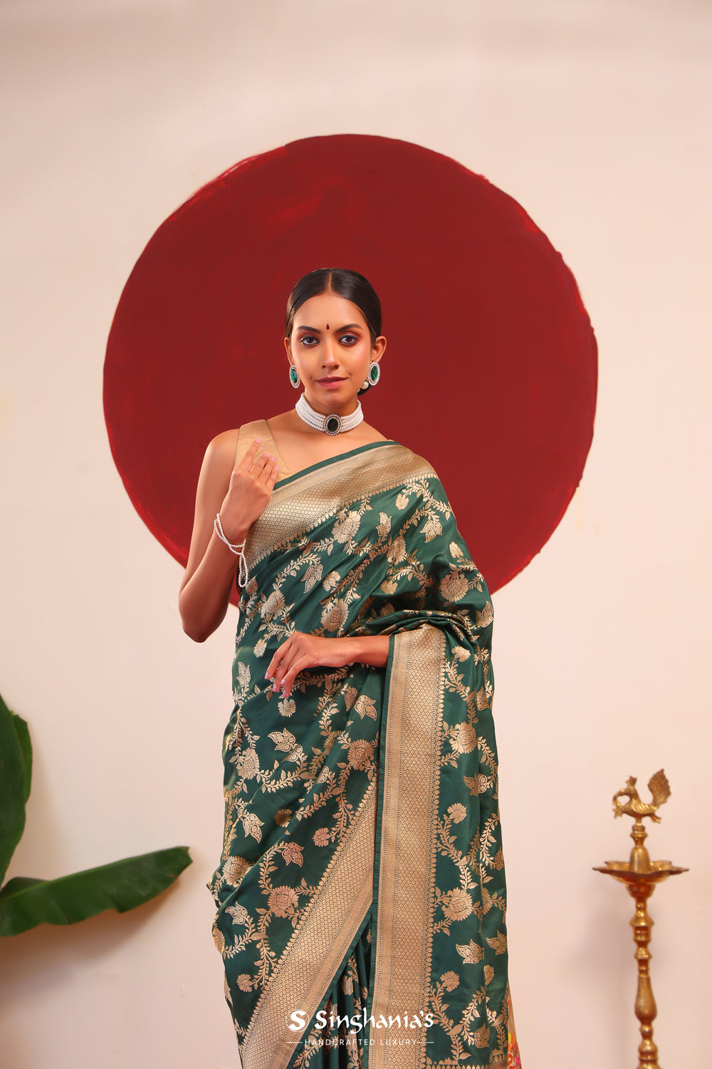 Castleton Green Meenakari Banarasi Silk Saree