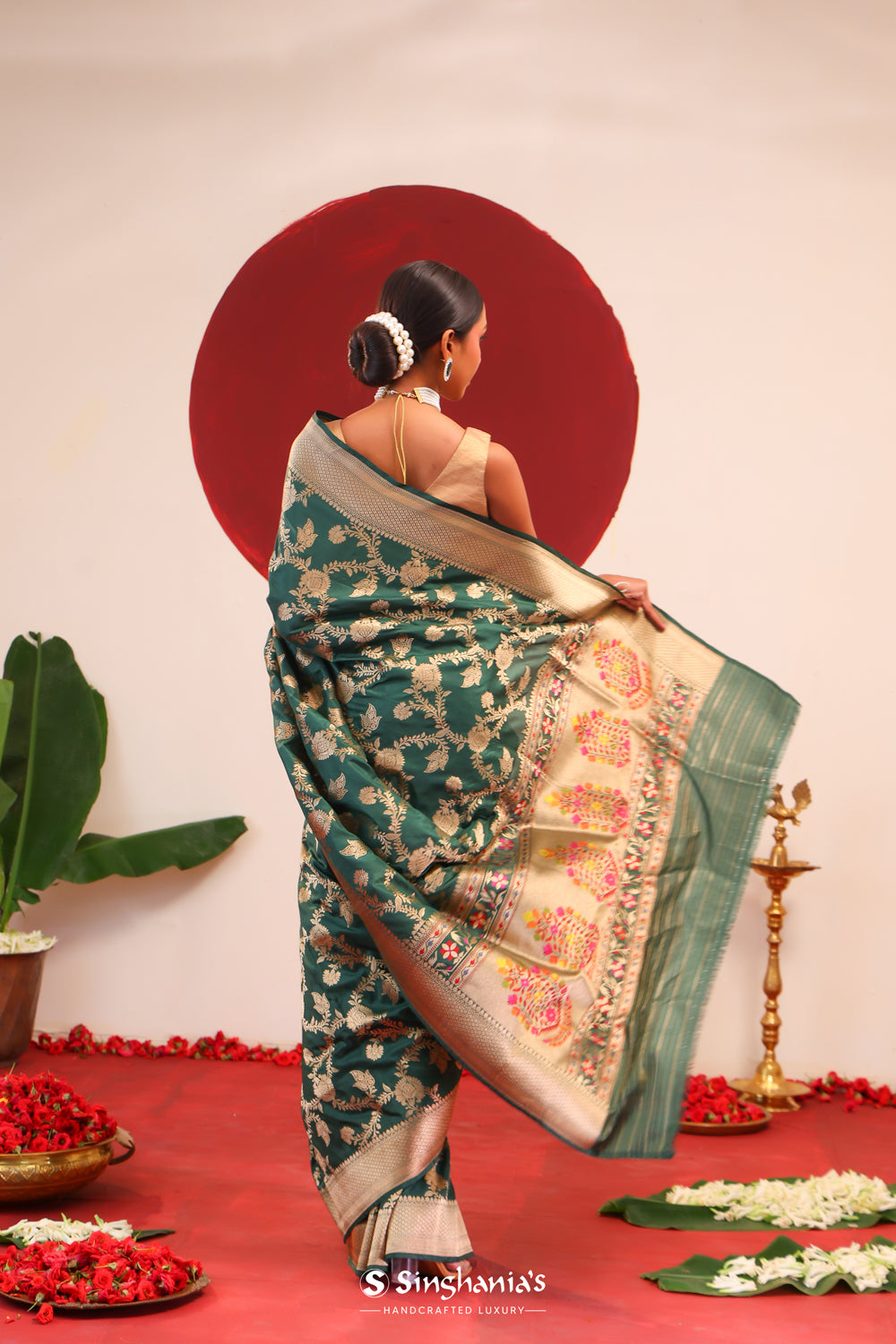 Castleton Green Meenakari Banarasi Silk Saree