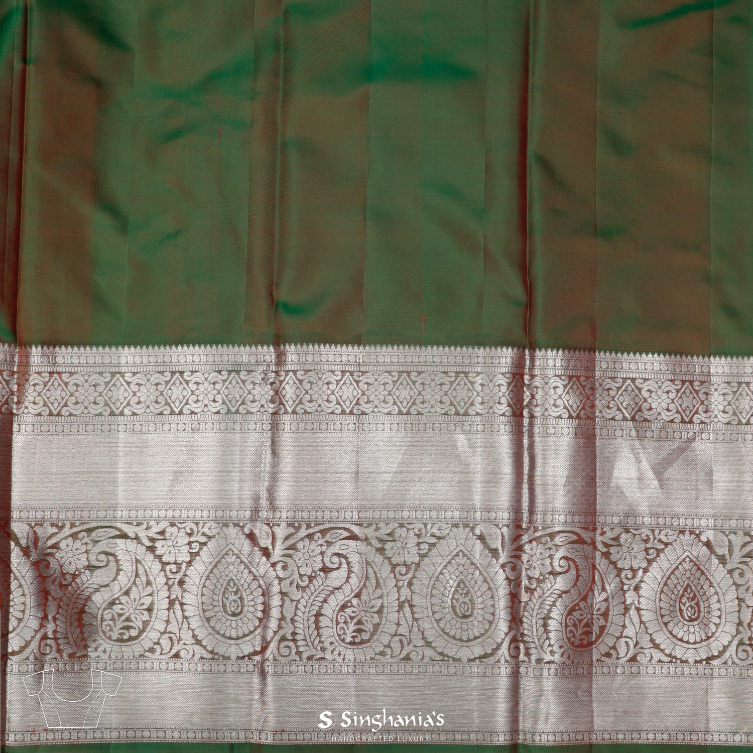 Pigment Red Kanjivaram Silk Saree With Floral Jaal Pattern