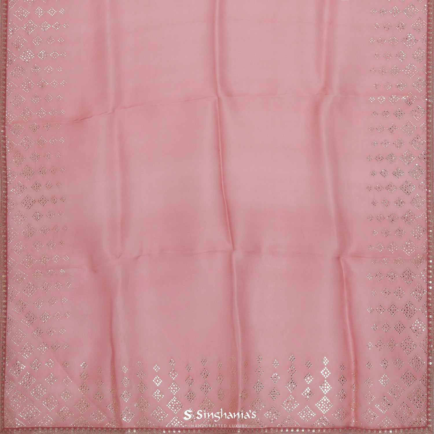 Paradise Peach Organza Saree With Foil Print