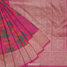 French Pink Tussar Silk Saree With Banarasi Weaving In Floral Buttas