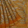 Hunyadi Yellow Printed Organza Saree With Floral Pattern