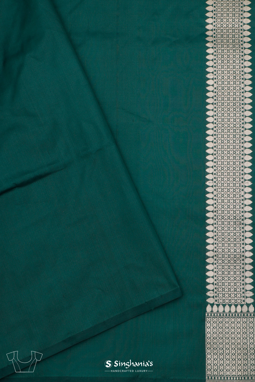 Kaitoke Green Banarasi Silk Saree With Meenakari Zari Jaal Work