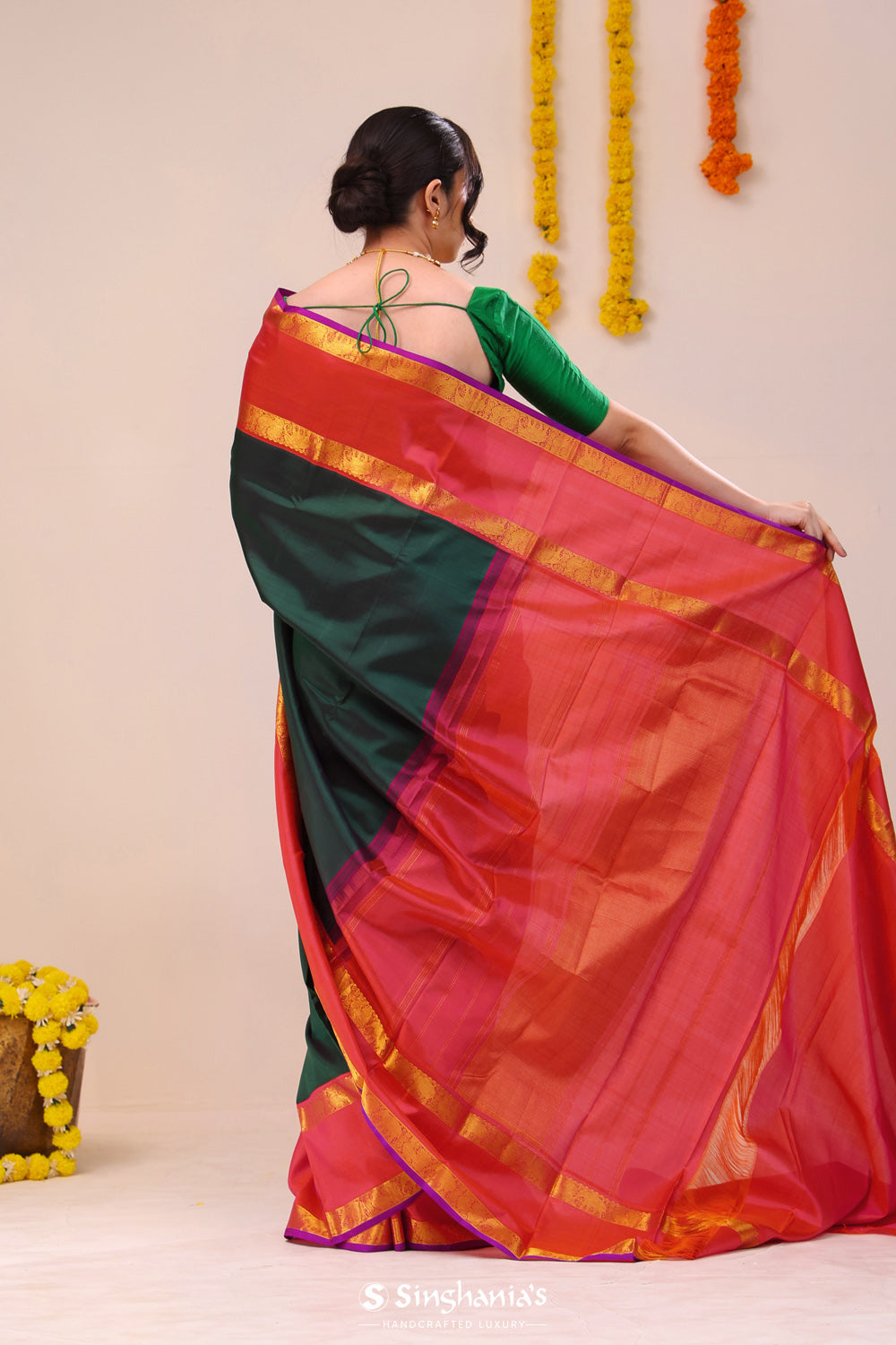 Sacramento Green Heritage Kanjivaram Silk Saree